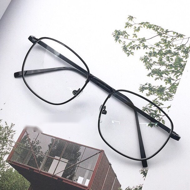 Kính Mắt vuông kim loại bản dày Hàn Quốc cao cấp