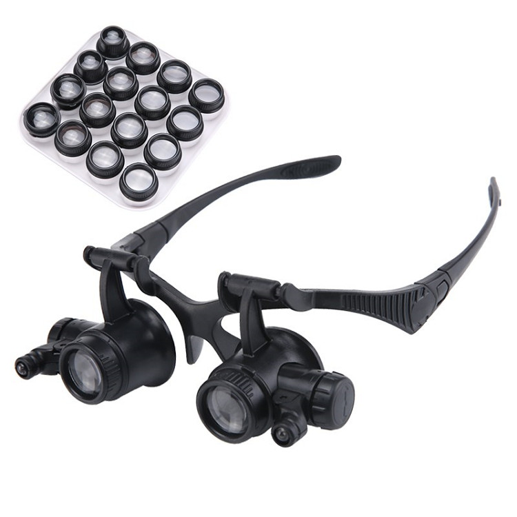 Kính lúp 8in1 đeo mắt xoay 180 độ, có đèn led trợ sáng cao cấp