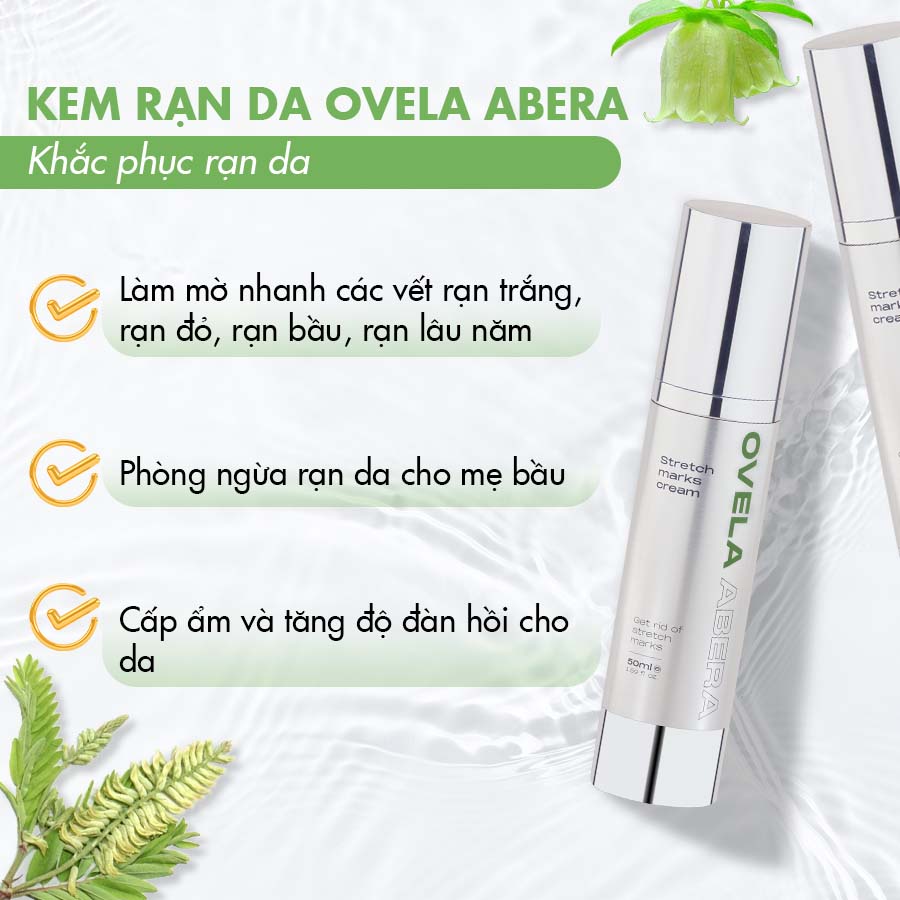 Combo 2 Kem rạn da Ovela Abera 50ml xóa tan rạn da, da mờ sẹo, săn chắc, trắng mịn