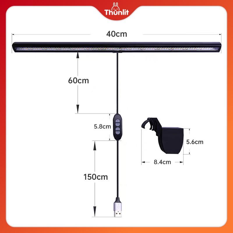 Đèn kẹp máy tính Thunlit sạc bằng USB có thể điều chỉnh độ sáng và nhiệt độ màu