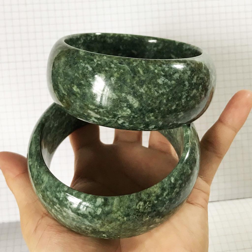 Vòng tay đá thật cho nam màu xanh bản cao 3 cm cho mệnh Hỏa và Mộc