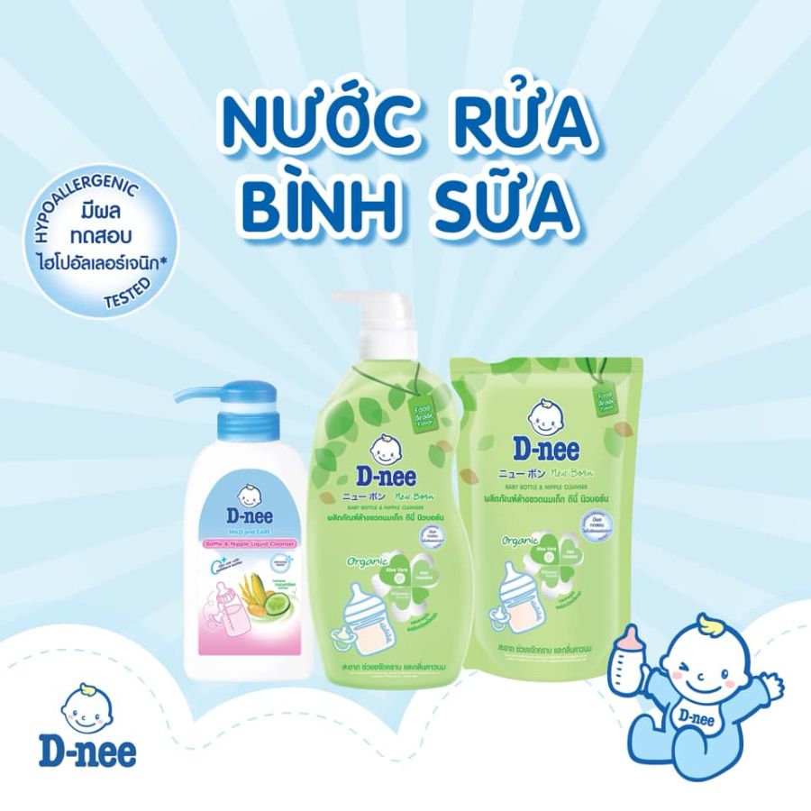 Nước rửa bình sữa D-nee Organic 600ml