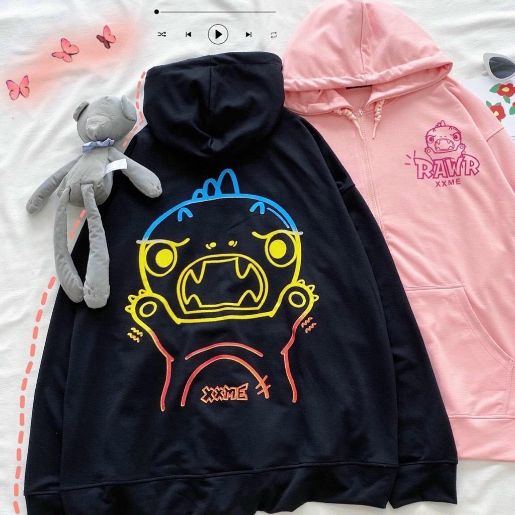 Áo Hoodie Chống Nắng dành cho Nam cho Nữ và Cặp Đôi in hình khủng long , Form rộng Unisex Ulzzang có 3 màu