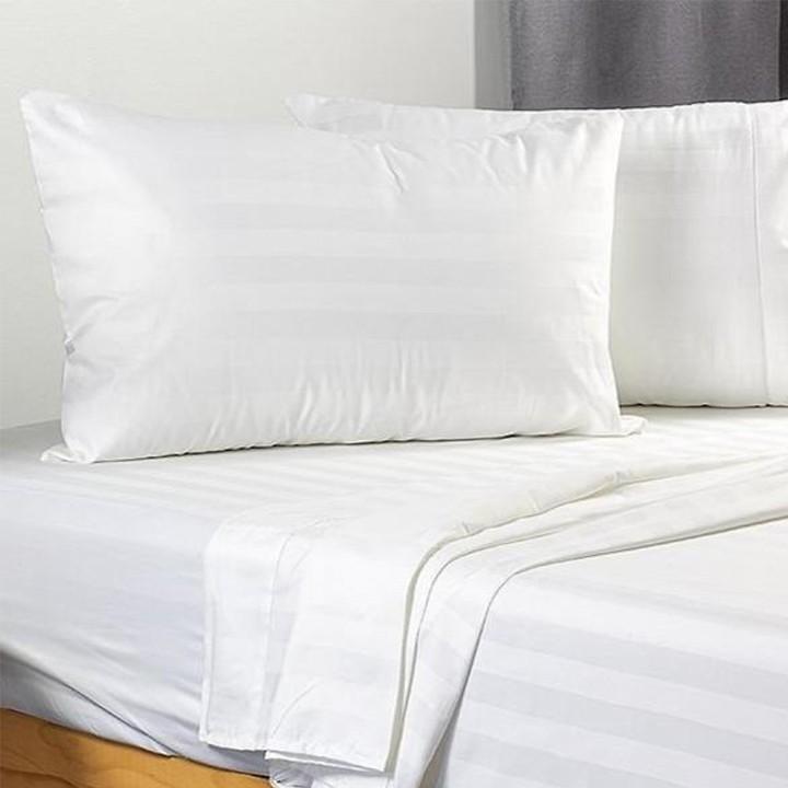 Bộ Drap Cotton Khách Sạn Trắng Sọc 3 Phân Kích Thước 1m/m2/m4/m6/m8/2m2