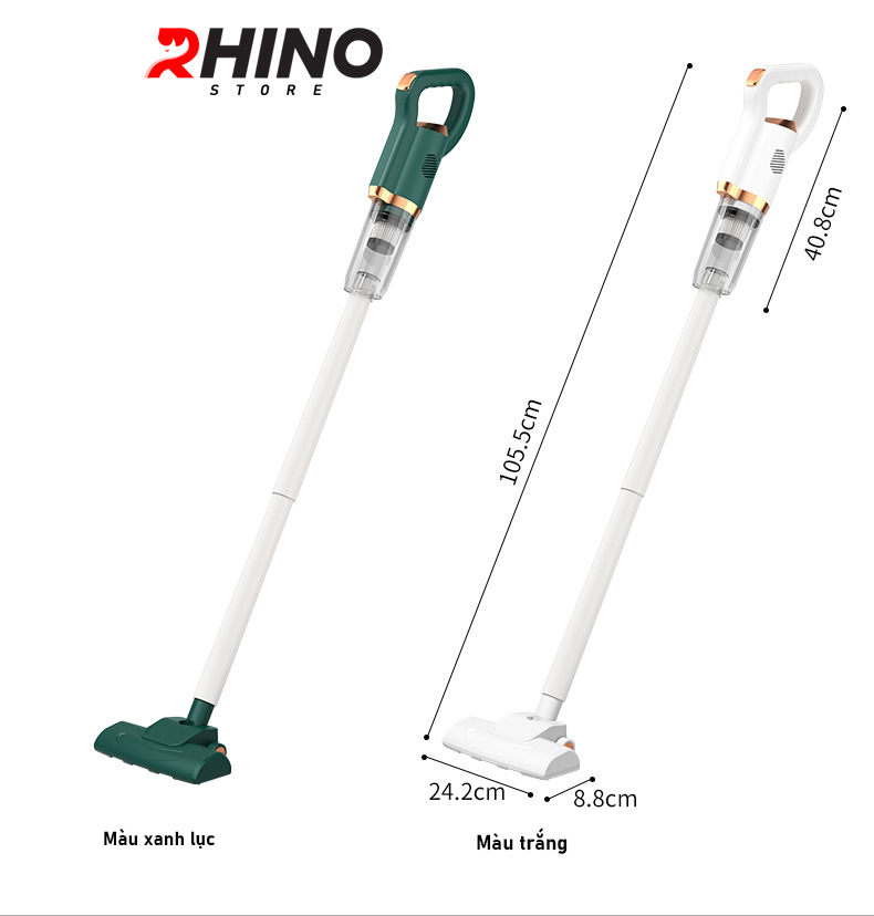 Máy hút bụi cầm tay Rhino VC101 mini gia đình tiện lợi - Hàng chính hãng