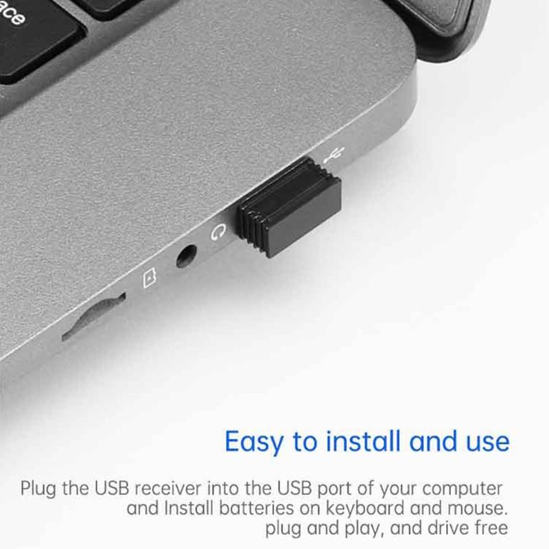Combo Bàn Phím + Chuột Không Dây 2.4g 1200dpi Cho Laptop Pc