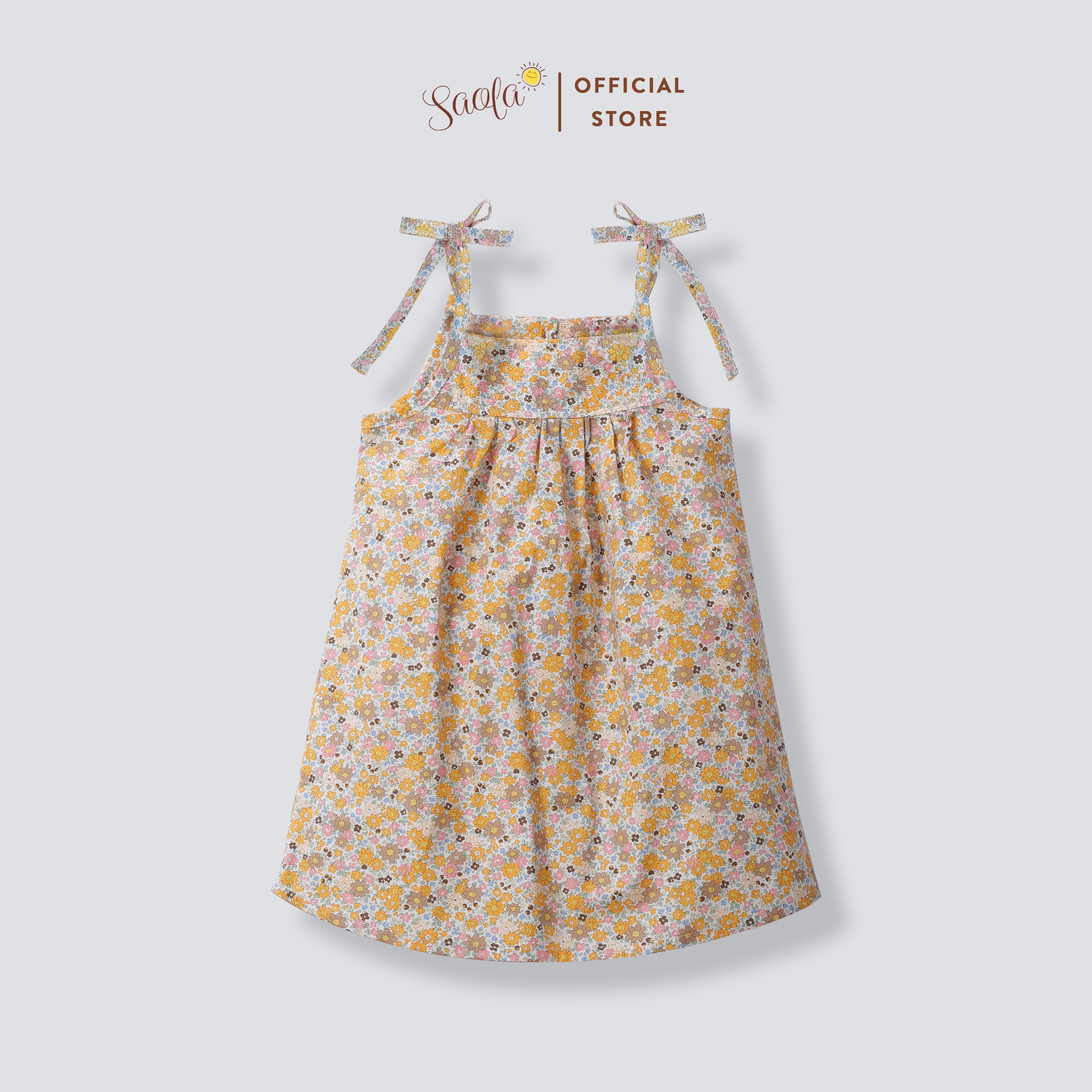 Váy Bé Gái Hai Dây Chất Liệu Cotton Họa Tiết Hoa Nhí Dễ Thương - SAPPHIRE DRESS - DRC039 - SAOLA KIDS CLOTHING