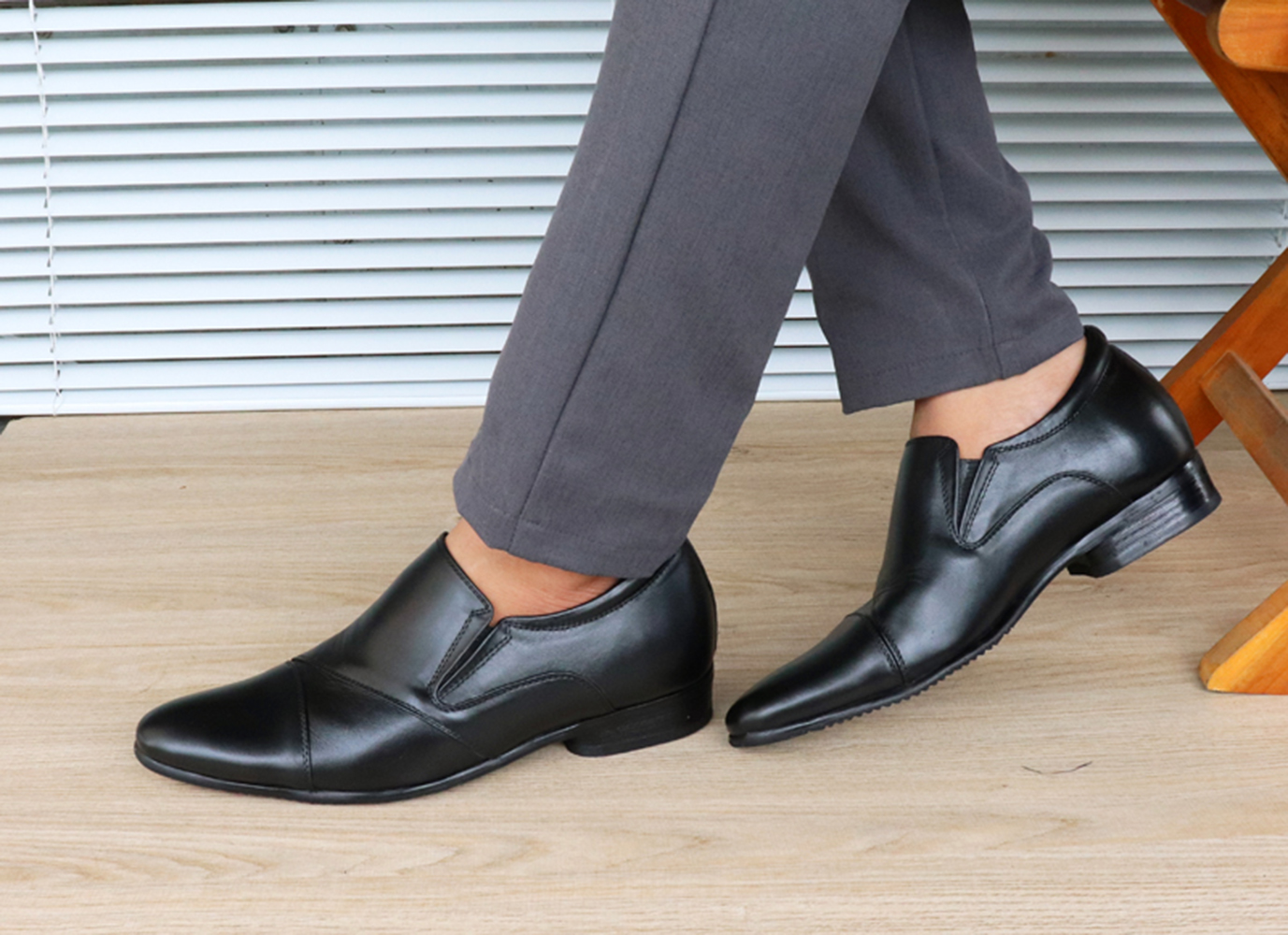 GIÀY TĂNG CHIỀU CAO GIÀY CAO DÀNH CHO NAM GIỚI S975 ĐEN TRƠN - CAO 6CM GIÀY ĐỘN NAM CAO VƯỢT TRỘI
