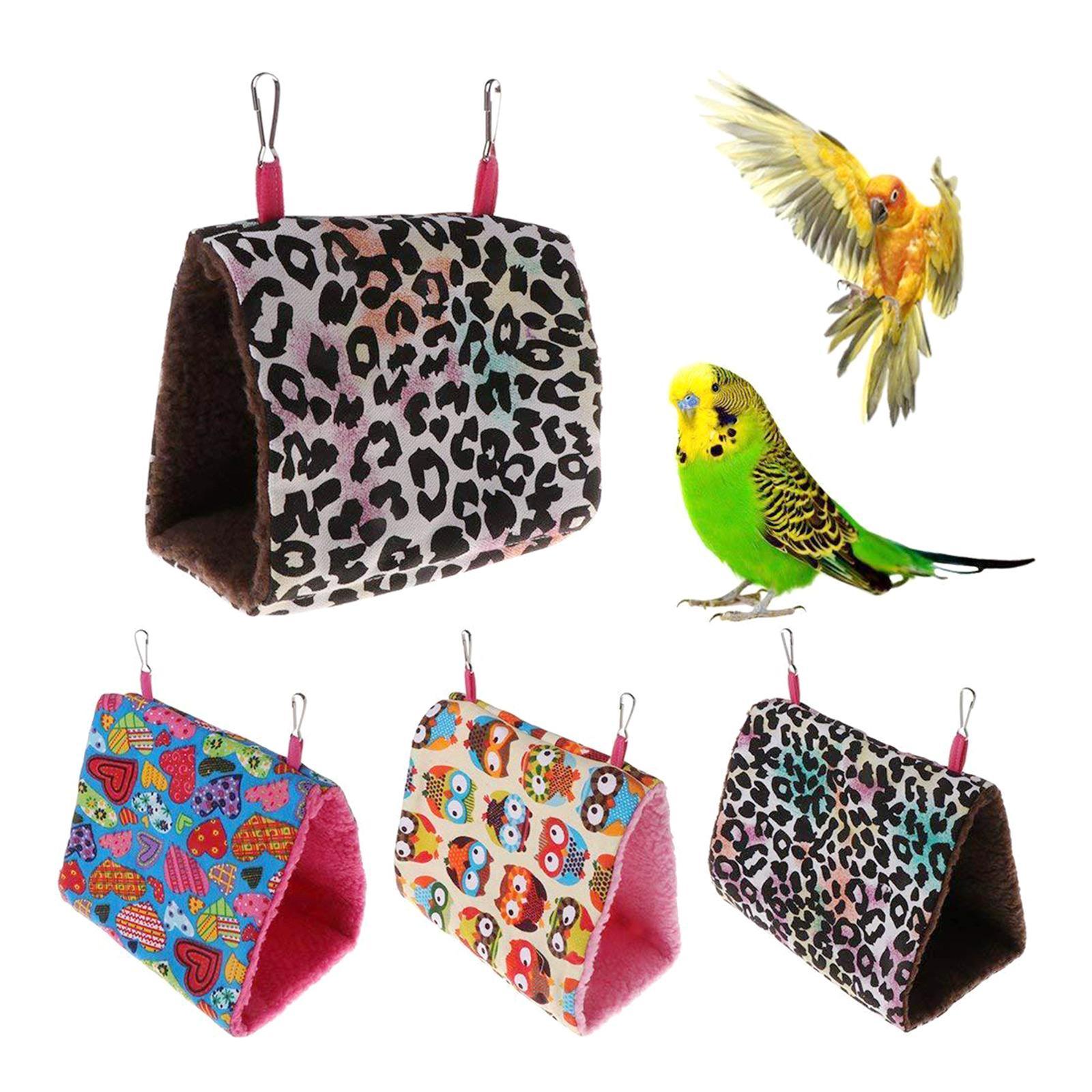 Pet Bird Parrot Budgie Hammock Cage Hut  Bed Hanging Cave Bed Leopard S