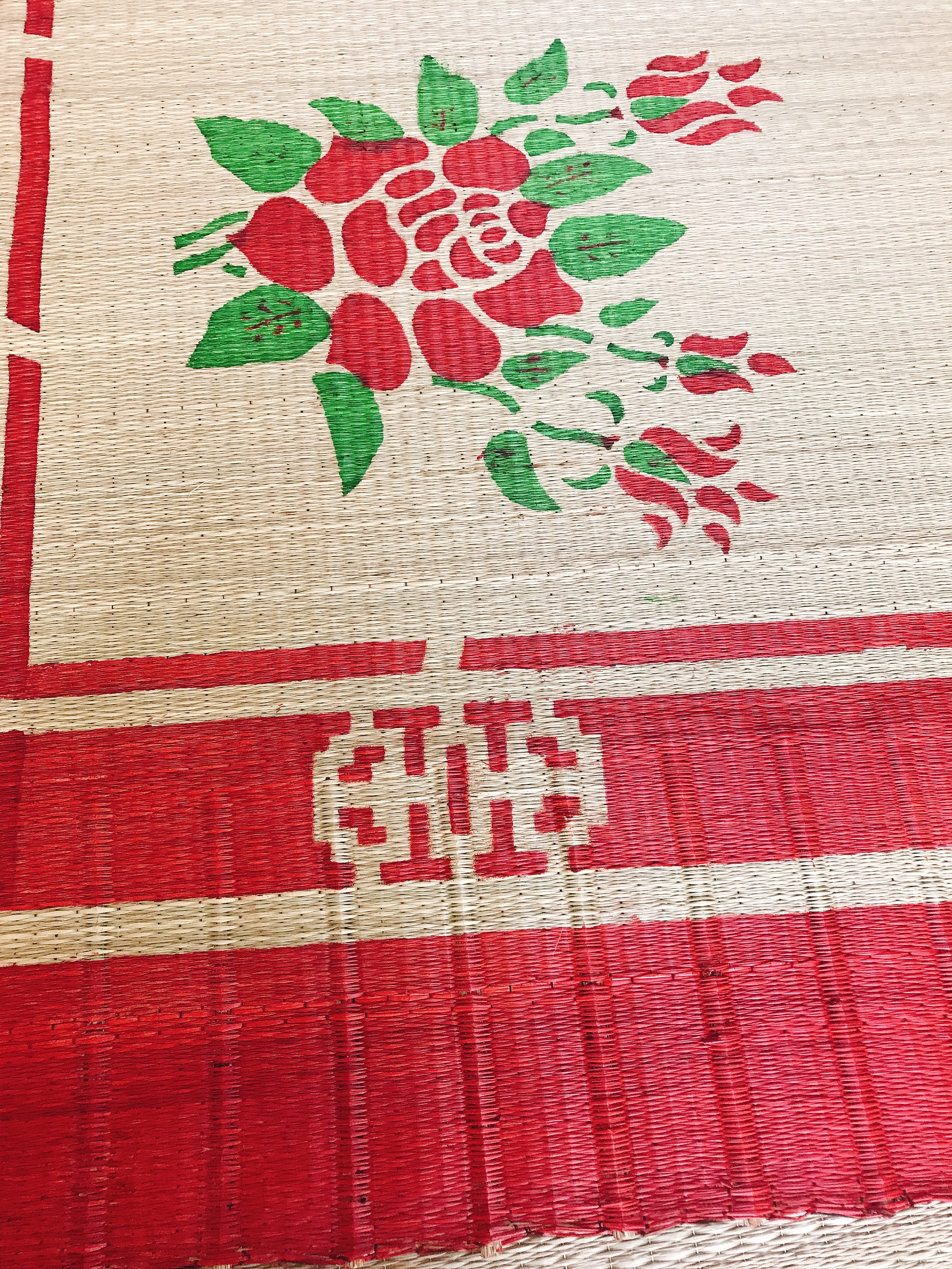 Chiếu cói in hoa cao cấp