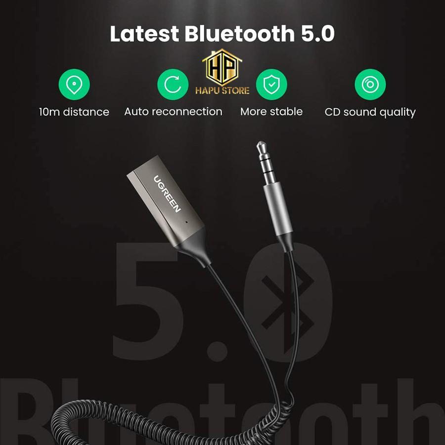 Bộ thu Bluetooth 5.0 Ugreen 70601 tích hợp mic đàm thoại chính hãng - Hàng Chính Hãng