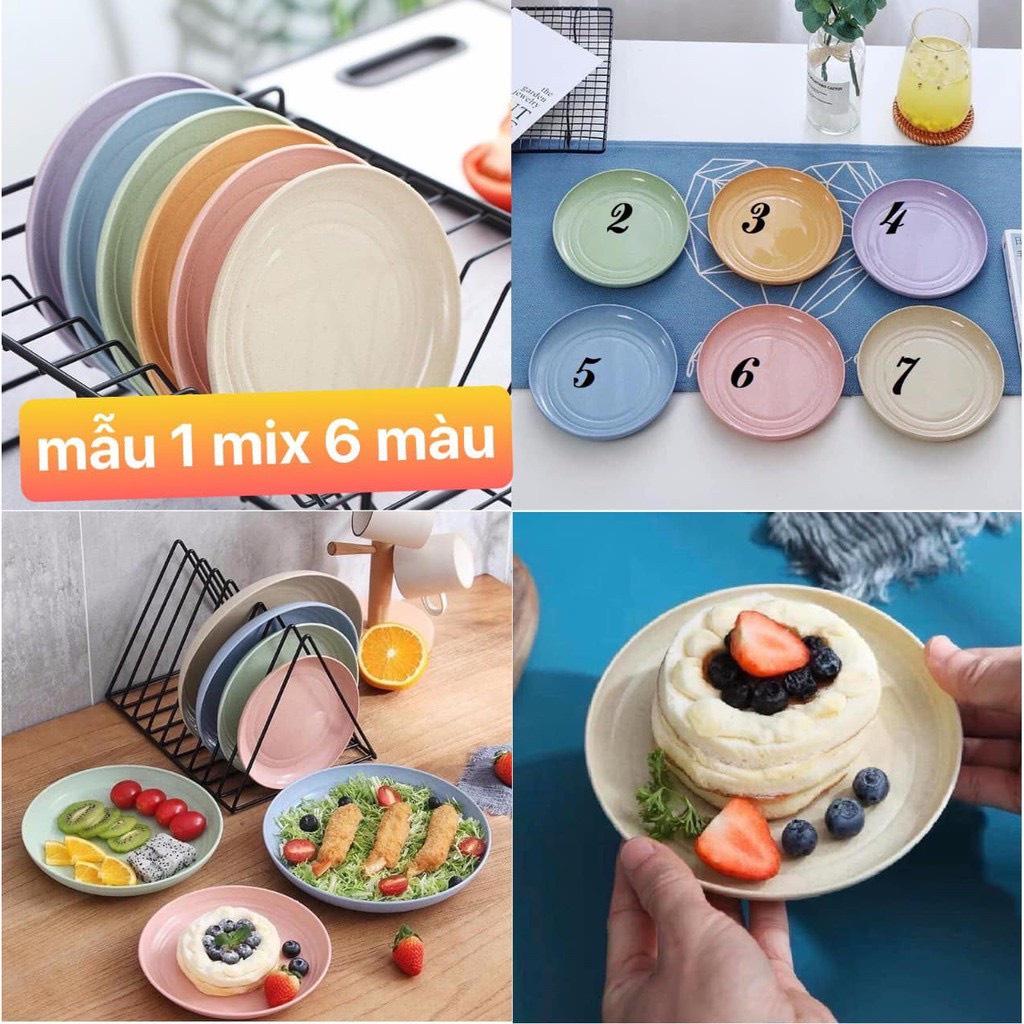 Set 6 Đĩa Lúa Mạch Dạng Tròn Chịu Nhiệt Tốt