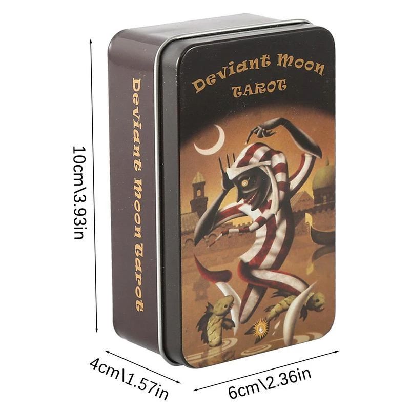 Bộ Bài Deviant Moon Tarot 78 Thẻ Mạ Màu, Hộp Sắt