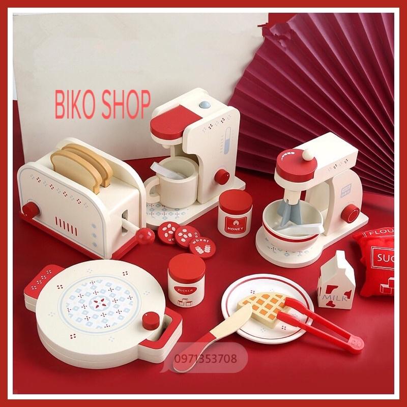 Đồ chơi dụng cụ nhà bếp bằng gỗ màu trắng