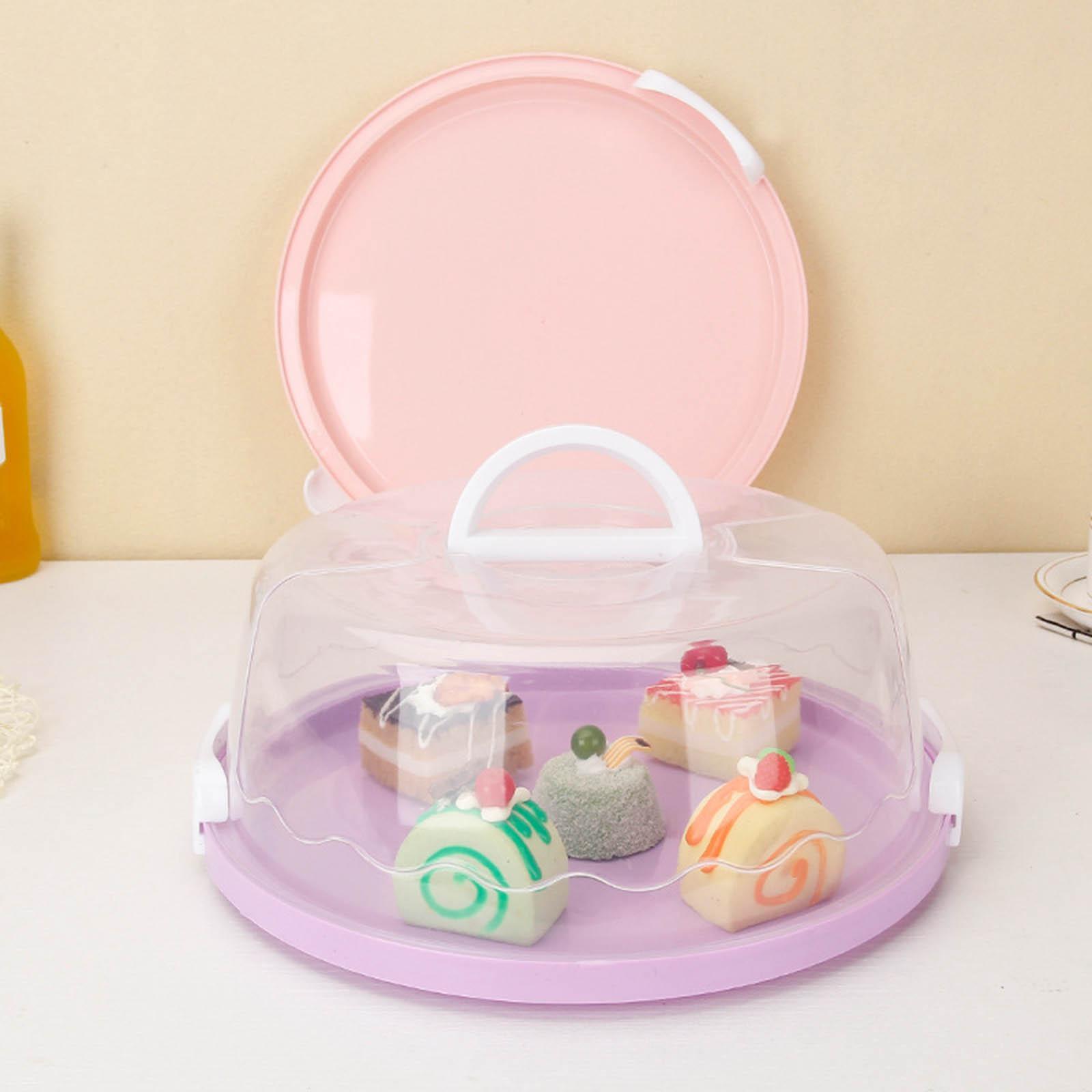 Cake Stand with Lid Cover Handle Round/Square Cake Keeper Clear Birthday 10inch