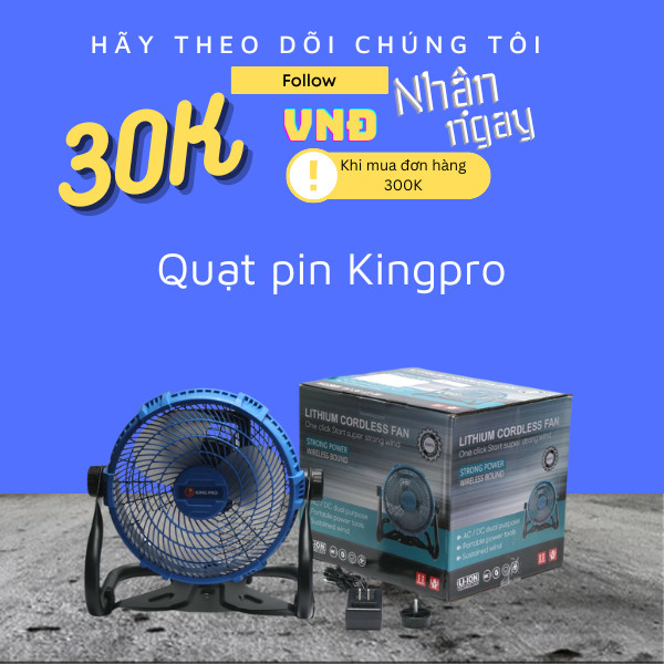 Quạt pin Kingpro chân pin phổ thông 21V