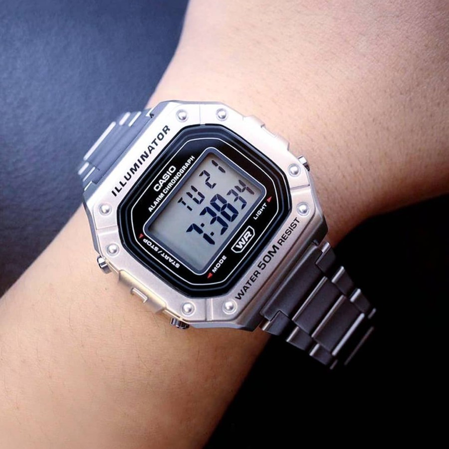 Đồng Hồ Nam Dây Thép Casio Standard W-218HD-1AVDF Chính Hãng - W-218HD-1A