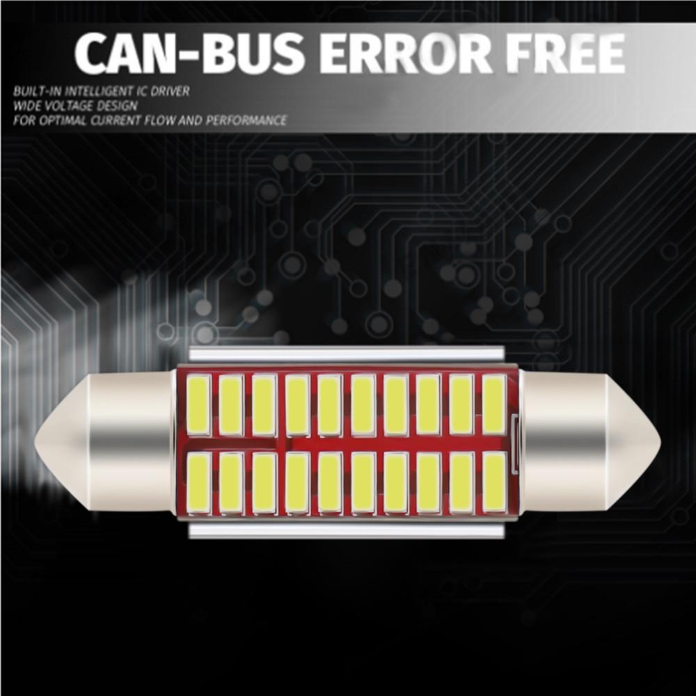 Đèn Trần Ô Tô, Đèn Led Trần Xe Hơi ánh sáng trắng chip 4014 loại mới mạch đỏ có canbus nhiều cỡ đèn - Màu Trắng