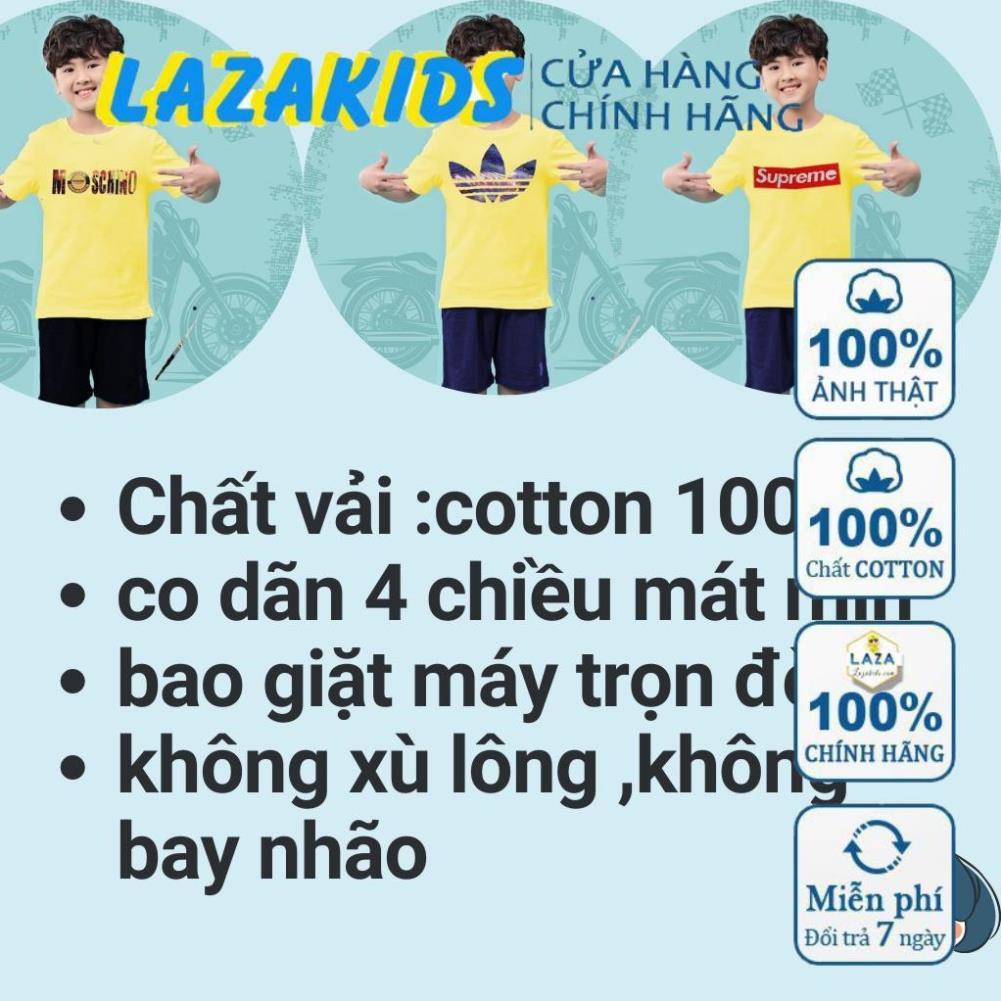 Bộ đồ bé trai 20kg-40kg. Quần áo trẻ em 5-14 tuổi LAZAKIDS hàn quốc cotton 100% mát mịn đẹp xuất khẩu size đại in logo