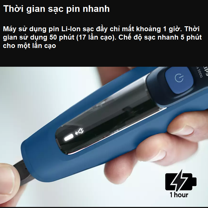 Máy cạo râu khô và ướt, thương hiệu cao cấp Philips Hà Lan S5466 - Hàng chính hãng nhập khẩu