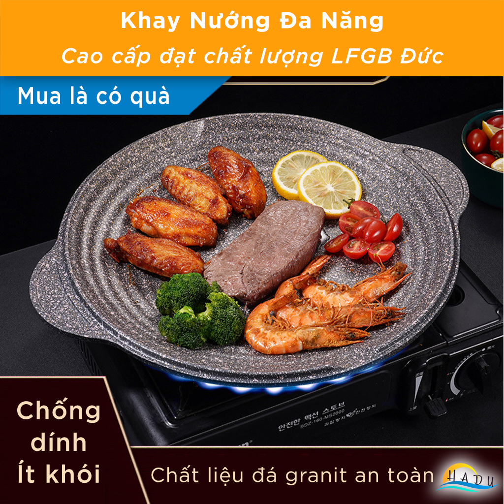 Chảo Nướng Bếp Từ Chống Dính Đá Hoa Cương Kiểu Hàn Quốc 34cm 38cm ...