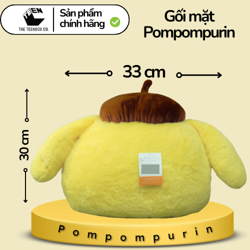 Gối mặt Pompompurin, Gấu Bông Sanrio Chính Hãng, Quà tặng đáng yêu, Sản phẩm chính hãng, Phân phối bởi Teenbox