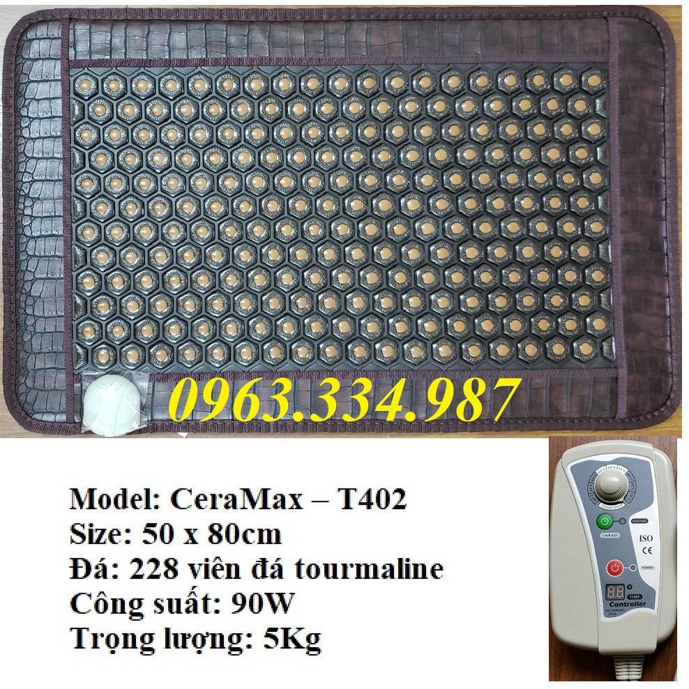 Thảm/Nệm đá nhiệt nóng Fanocare KT 50x80cm đá mắt ngọc (Tặng kèm 1 gối đá tourmaline)