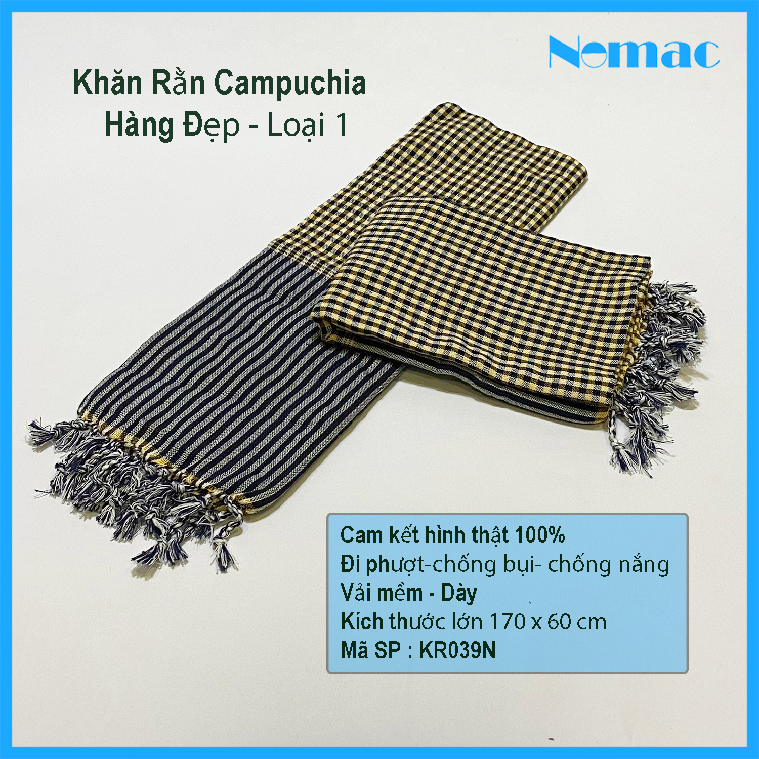 Khăn rằn Campuchia/ khăn đi phượt thời trang Nomac KR013