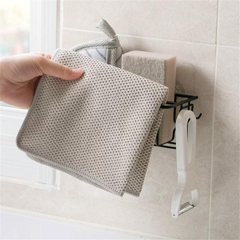 Tự Dính Sắt Tản Áo Giá Đỡ Treo Tường Mút Xốp Thoát Nước Lưu Trữ Kệ Giá Treo Bồn Rửa Chén Phụ Kiện Phòng Tắm Nhà Tổ Chức