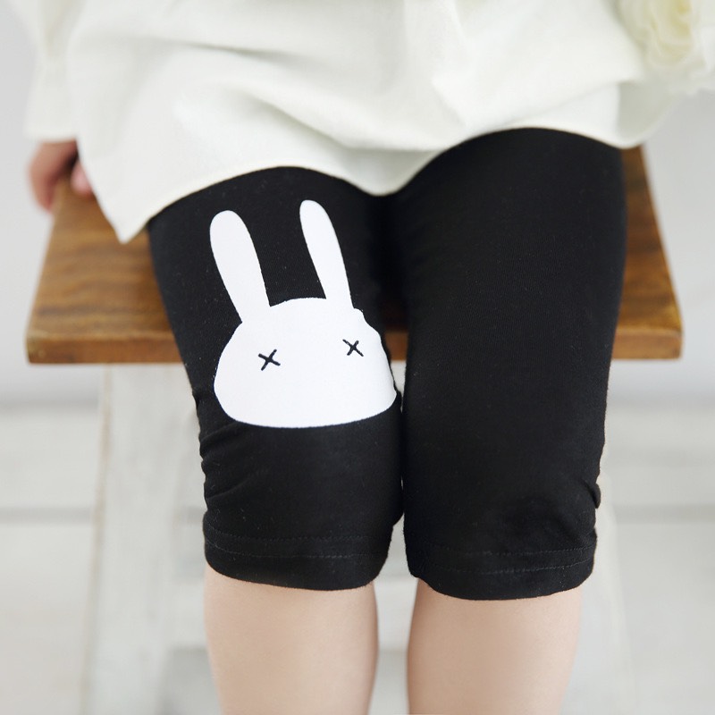 (Hàng đẹp video) Quần legging lửng quần thun lửng cotton quần ngố bé gái 2-8 tuổi chú thỏ chất siêu nhẹ mát