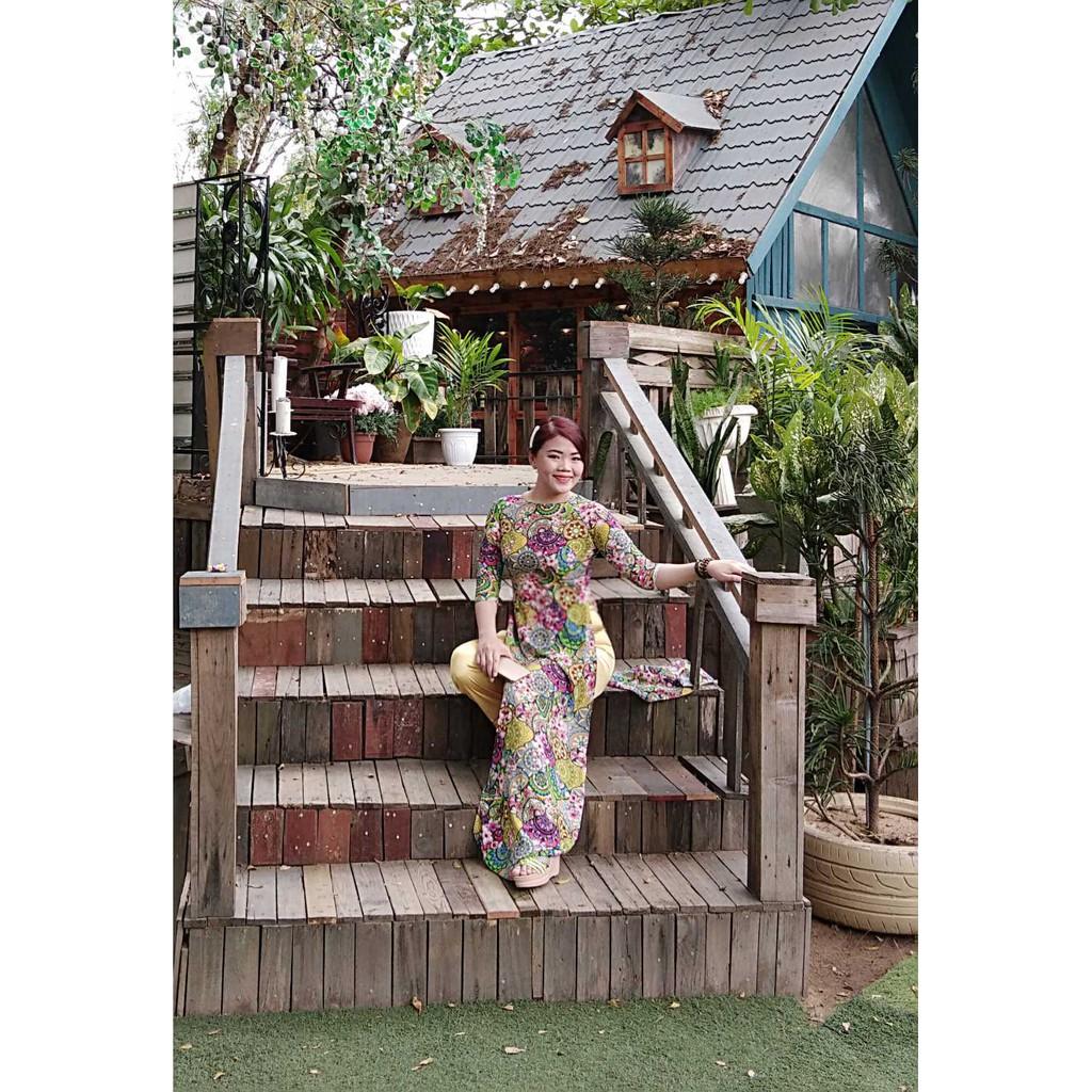 Set bộ áo dài tết du xuân cực xinh BY2087