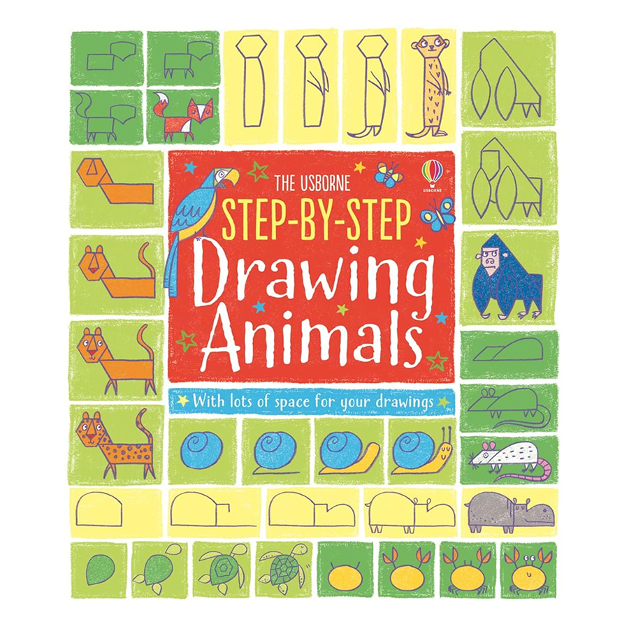 Sách tương tác tiếng Anh - Usborne Step-by-step Drawing Animals