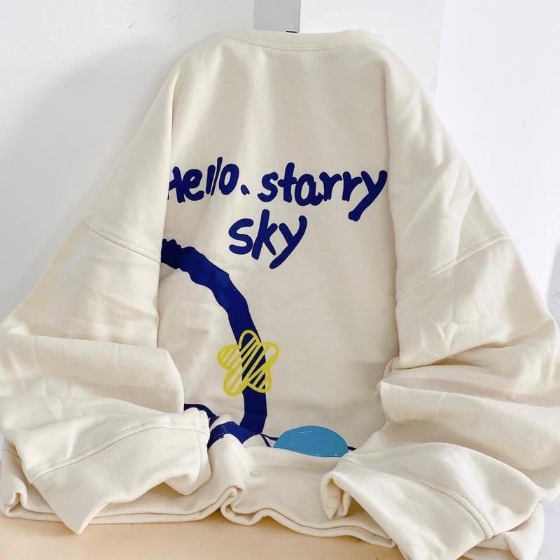Áo sweater nỉ Hello unisex
