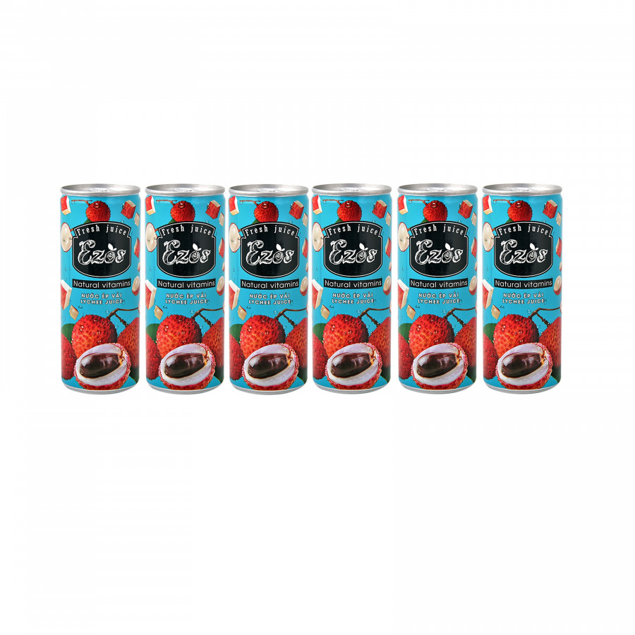 Nước Ép Vải Ezos lốc 6 lon