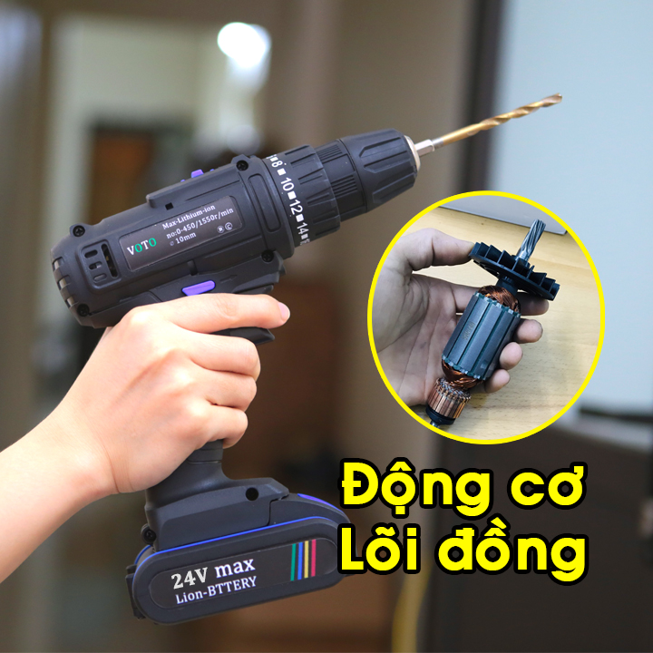 Khoan Pin 24v Voto Hộp Nhựa Cao Cấp