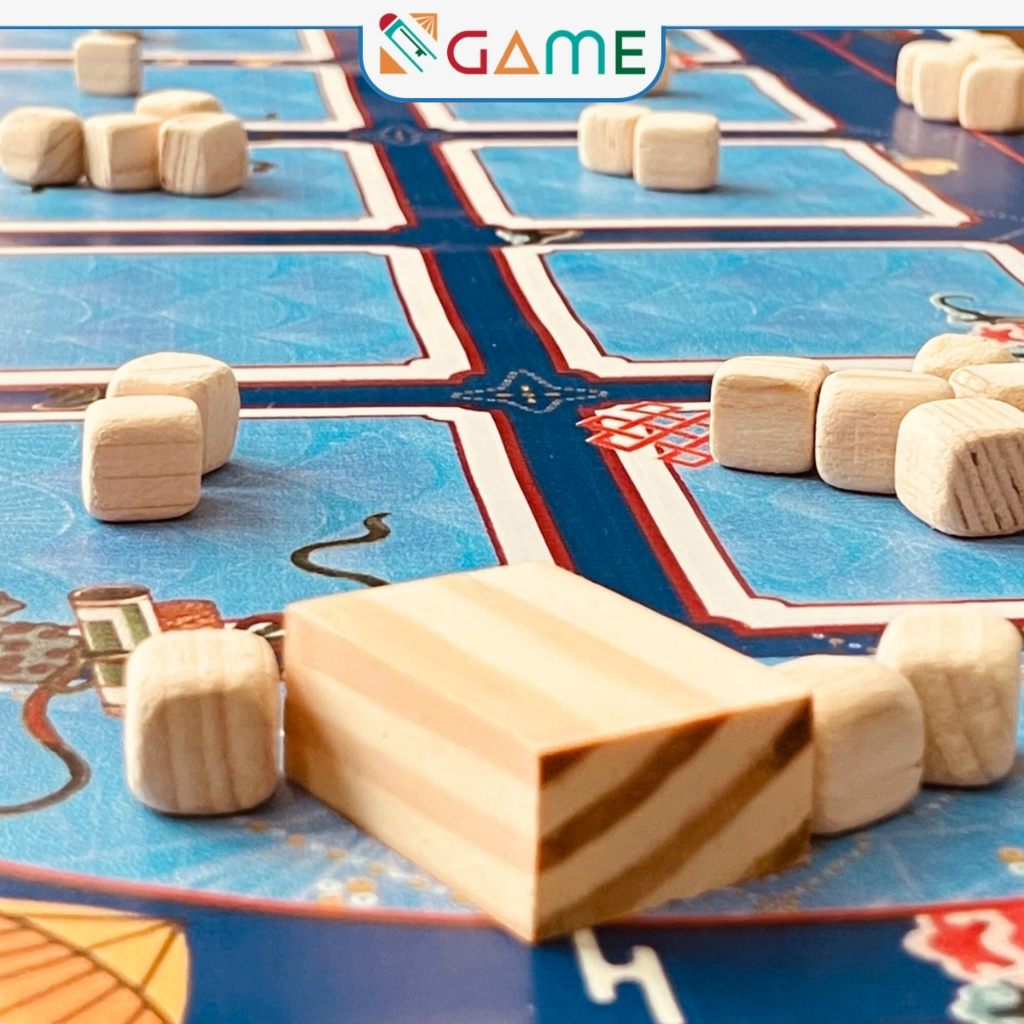 Bộ Ô Ăn Quan Trò Chơi Dân Gian Chất Liệu Bạt Chống Nước, Quân Gỗ Thông - SKIDS