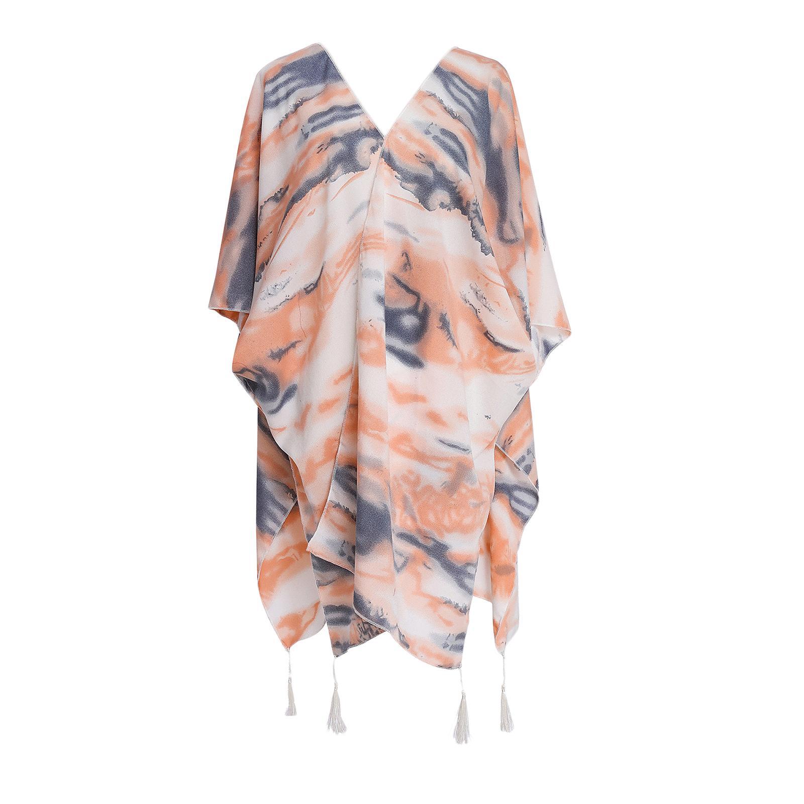 Lady Holiday Casual Cover Up Cardigan Summer Floral Loose Tops Tassel Blouse