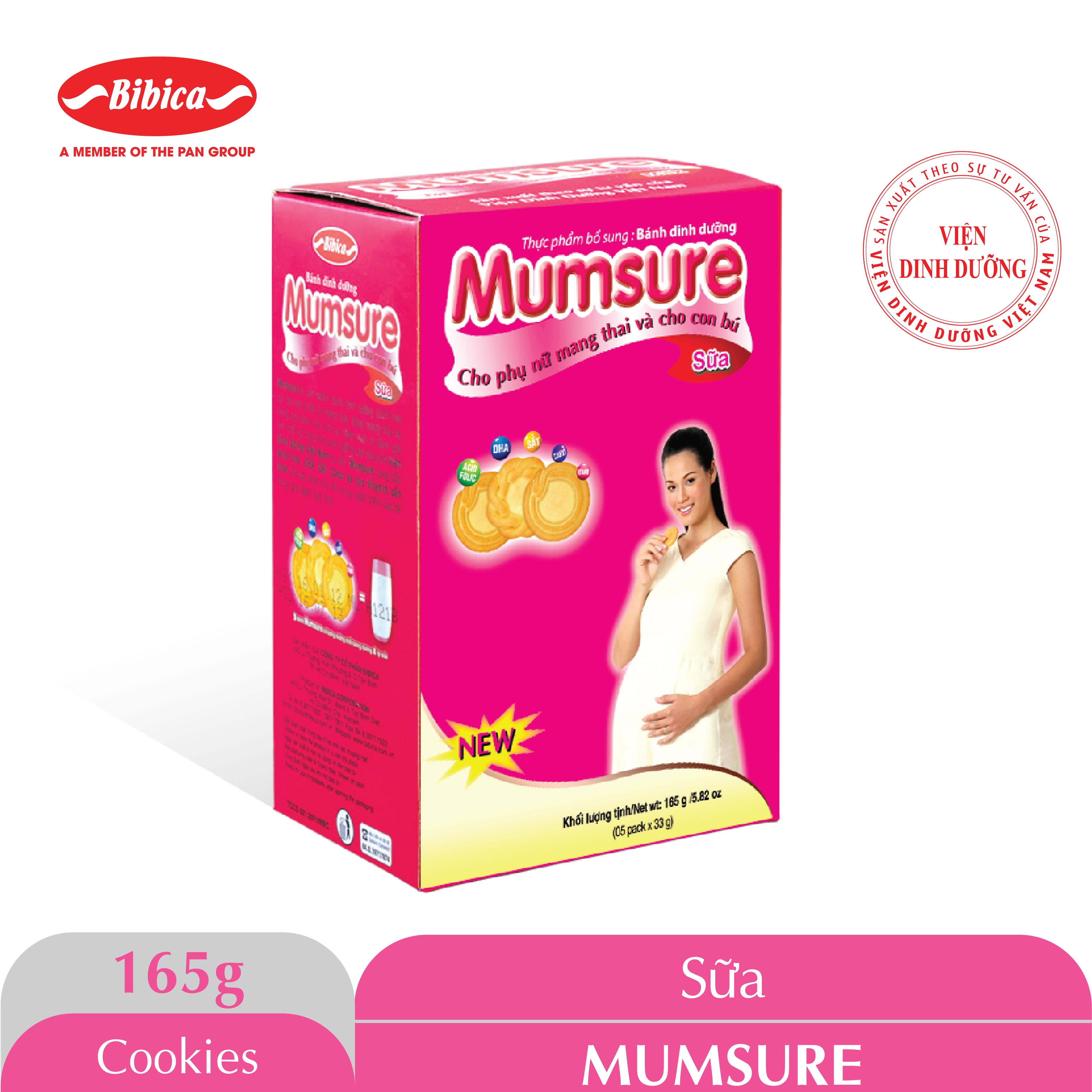 Combo 2 Hộp Bánh dinh dưỡng dành cho mẹ bầu Mumsure Sữa hộp giấy 165 gam