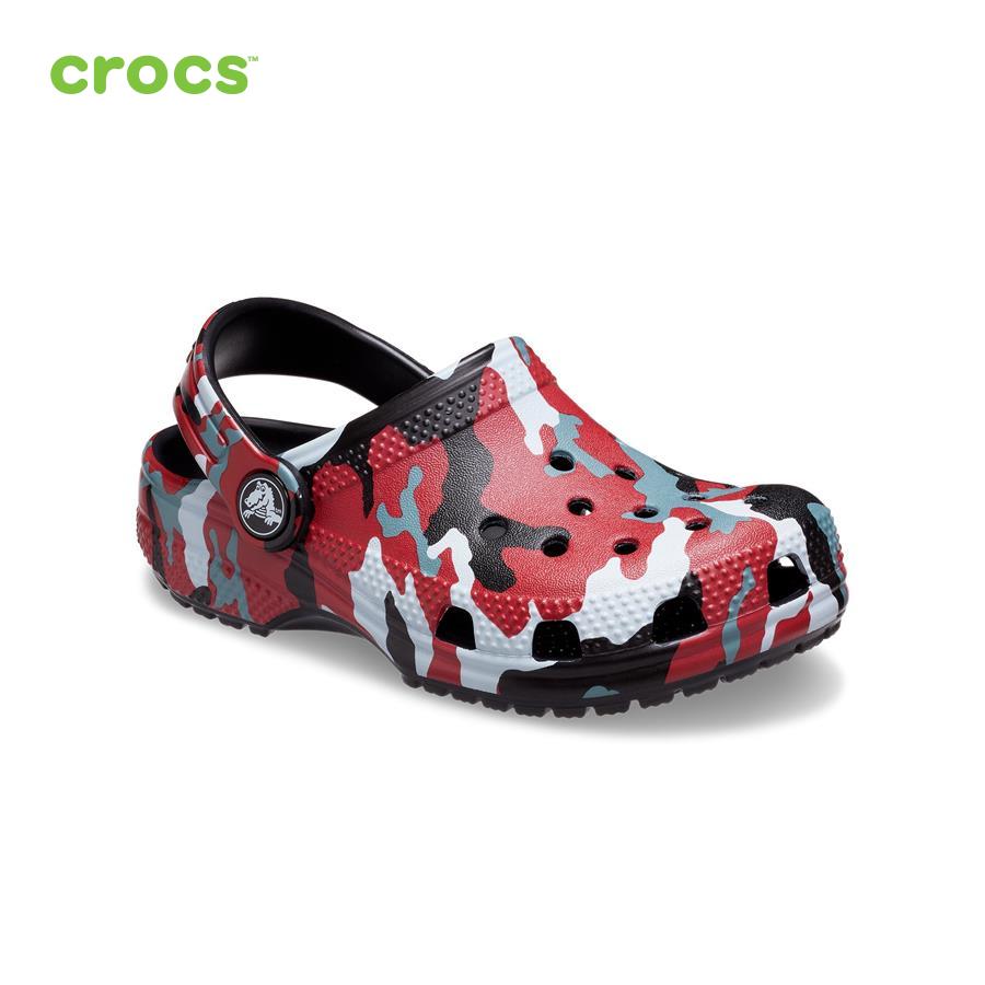 Giày lười trẻ em Crocs FW Classic Clog Kid Camo Blk/Red - 207594-063