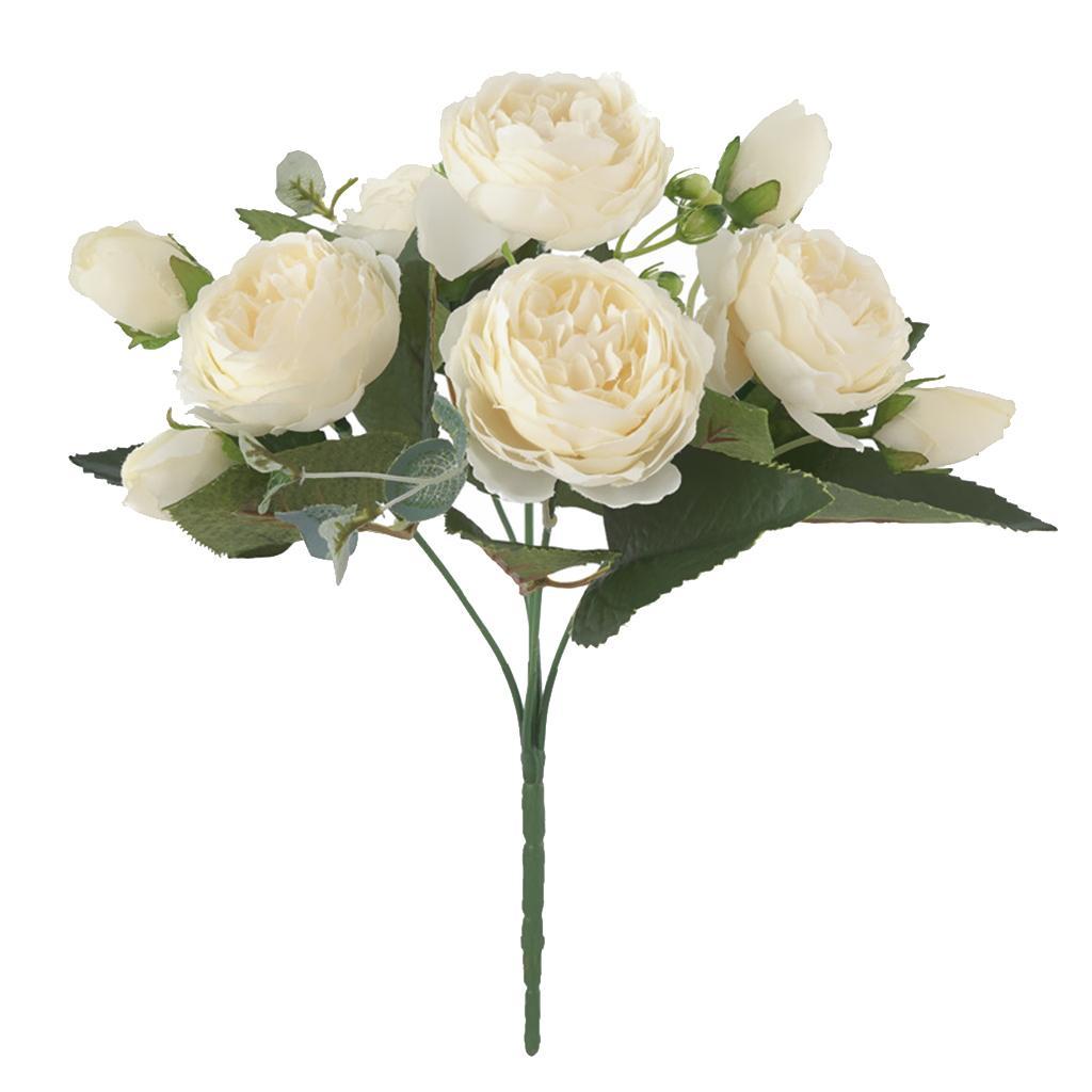 1 Pair Artificial Peony Silk Flower Bouquet for Wedding DIY Home Decoration