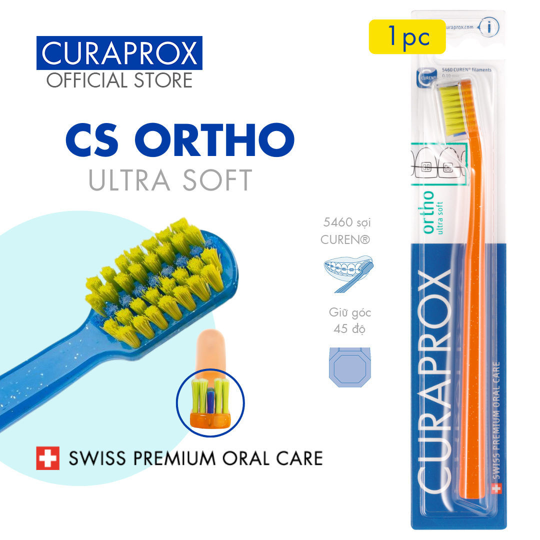 Bàn chải răng cho răng niềng Curaprox CS 5460 Ortho Ultra Soft (Màu ngẫu nhiên