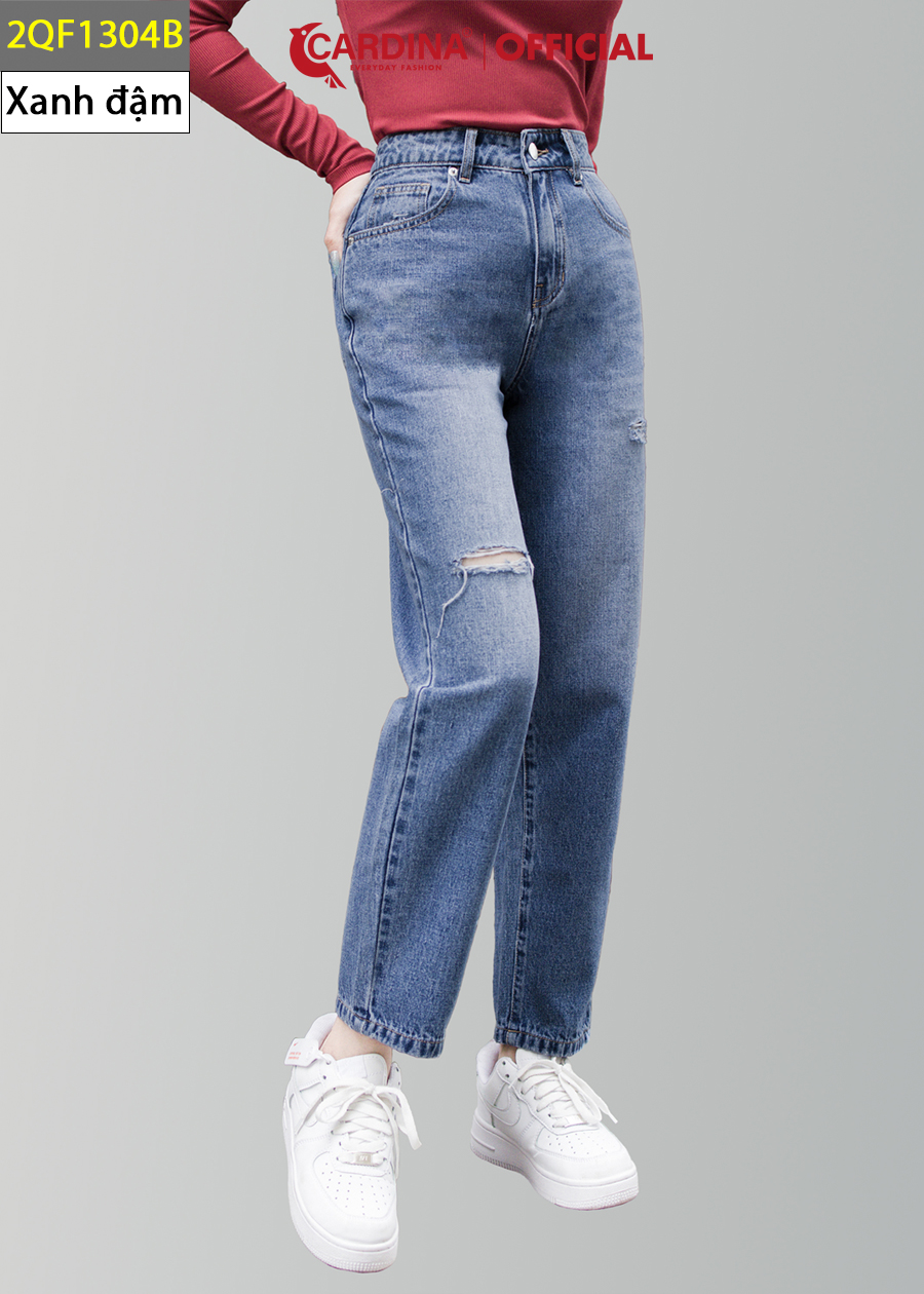 Quần Jeans Nữ CARDINA Cao Cấp Dáng Baggy Cài Khuy Có Khóa Kéo Dễ Mix Đồ 2QF13  (Không Kèm Áo)