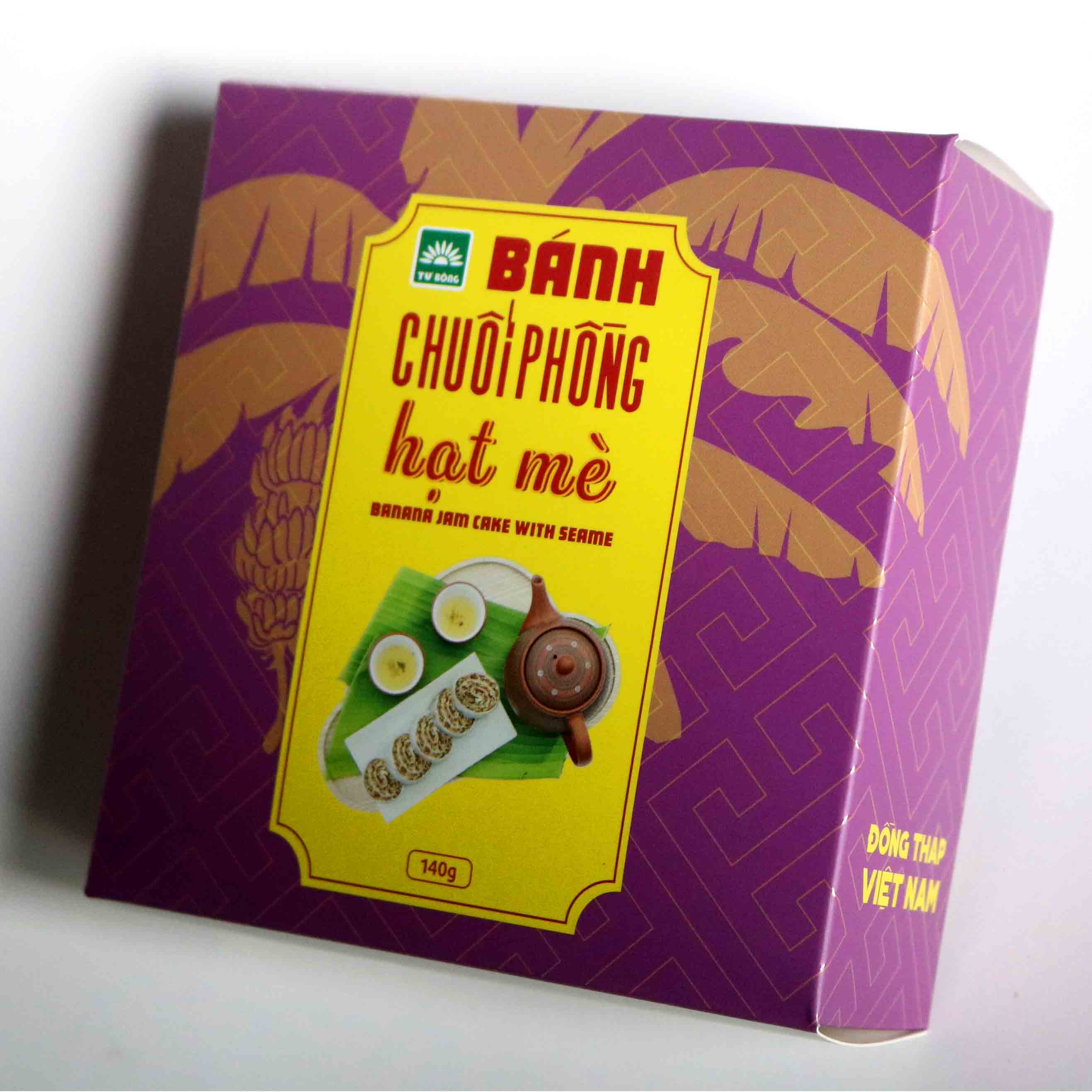 Bánh chuối phồng hạt mè TƯ BÔNG 140g