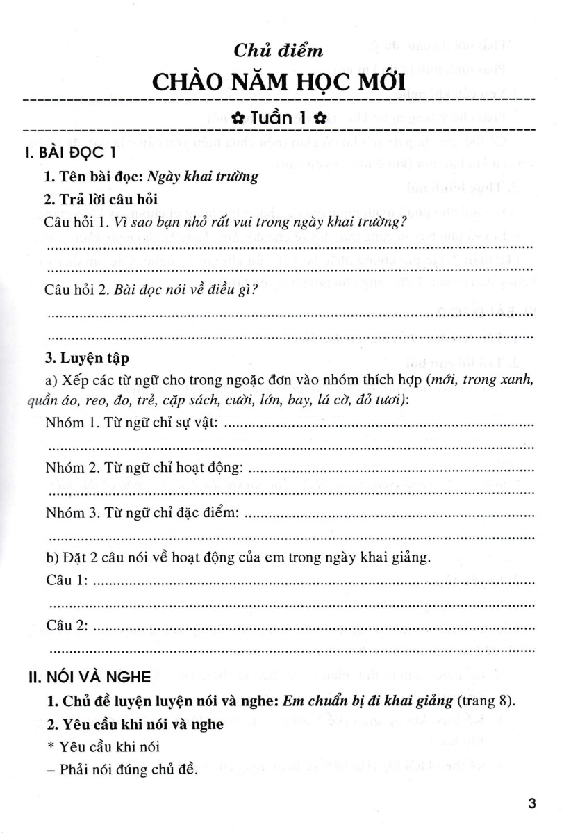 Vở Bài Tập Cuối Tuần Tiếng Việt 3 - HA