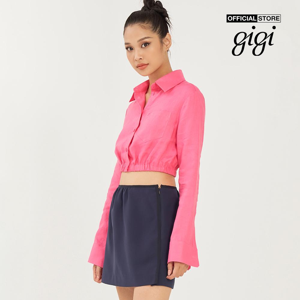 GIGI - Áo sơ mi nữ tay dài phom croptop trẻ trung G1106T221228-42-Size:38