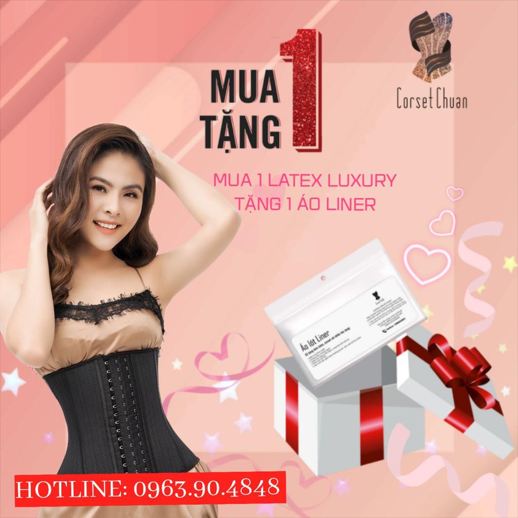 Đai Nịt Bụng Latex Corset Chuẩn Chính Hãng Hy Lạp Lưới  (Màu Đen) -Tặng ngay 1 áo liner 100k