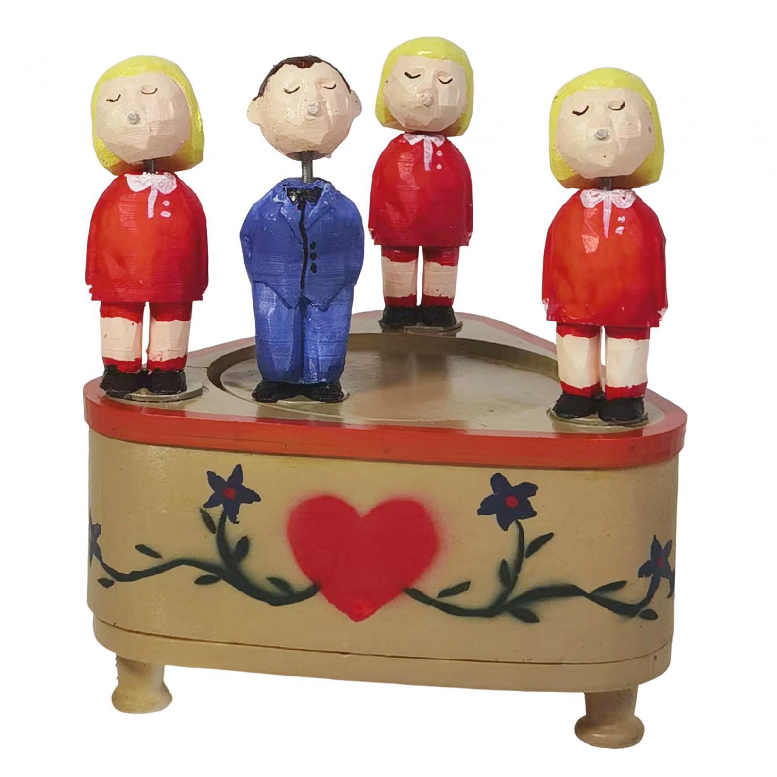 Kissing Couple Doll Music Box Creative Music Mechanism Rotating Statue for Birthday Gifts Boys