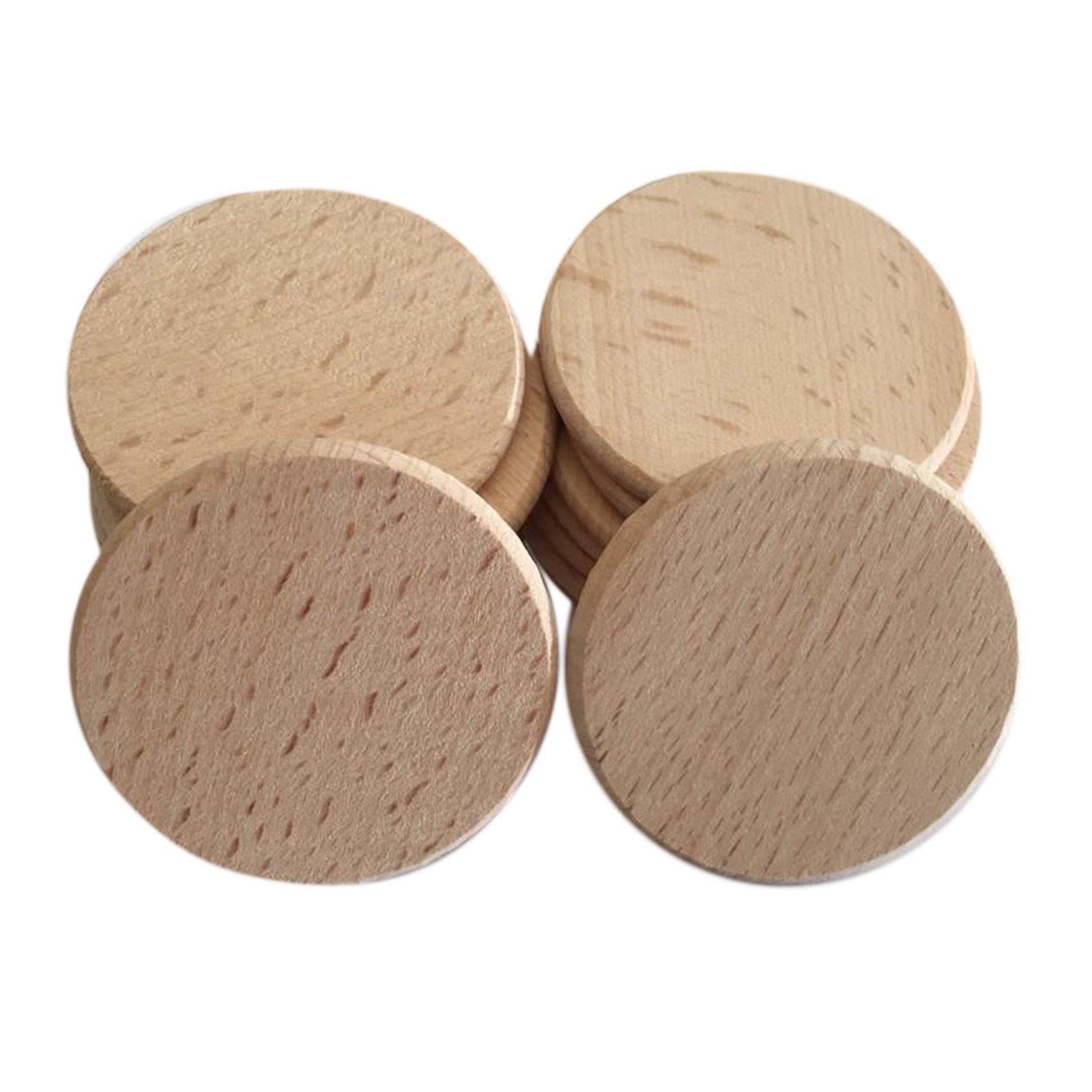 20Pieces Unfinished Wood Slices Round Disc Circle Pieces Cutouts Chips 5cm