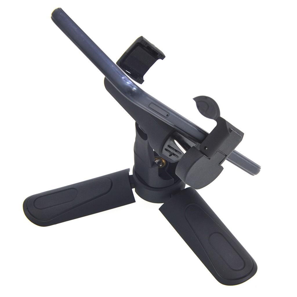 Handle Stabilizer Mini Table Top Stand Tripod + Universal Phone Holder Black