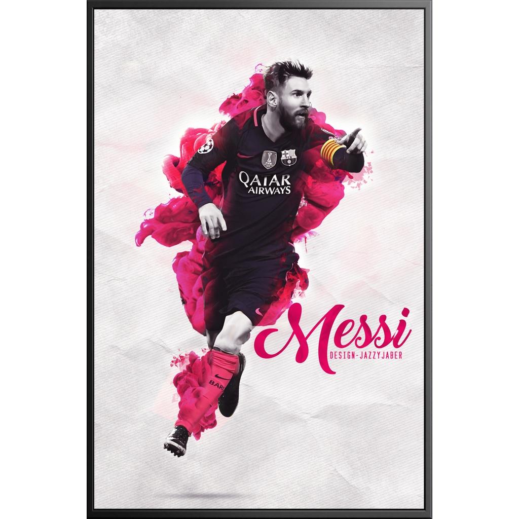 Tranh canvas treo tường MESSI + khung composite và đinh treo – decor phòng đẹp và ấn tượng